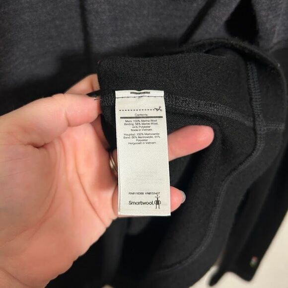 Smartwool Merino 250 Henley Shirt Mens L Black Gray Wool Blend Base Layer - Picture 8 of 8